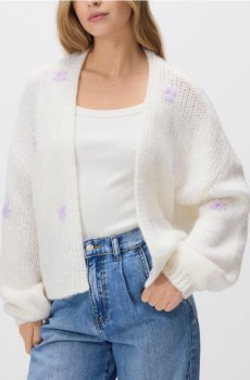 Reserved - Кардиган з вишивкою - нюдовий - 008JI-02X