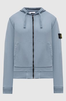 Голубая спортивная куртка с логотипом