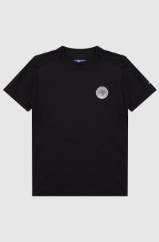 Детская черная футболка с нашивкой логотипа