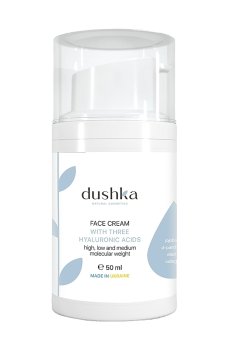 Крем для лица Dushka Face Cream с тремя гиалуроновыми кислотами, 50 мл