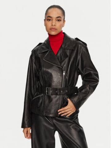 Hugo Шкіряна куртка Leraba 50522746 Чорний Relaxed Fit Hugo Шкіряна куртка Leraba 50522746 Чорний Relaxed Fit