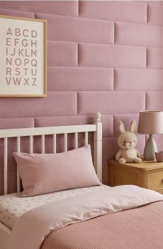 М’яка настінна панель - пастельний рожевий