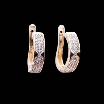Золотые серьги с фианитами с03043 Золотые серьги с фианитами с03043