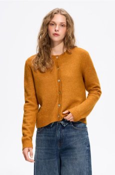 Reserved - Кардиган з домішкою вовни - гірчичний - 935KK-17X