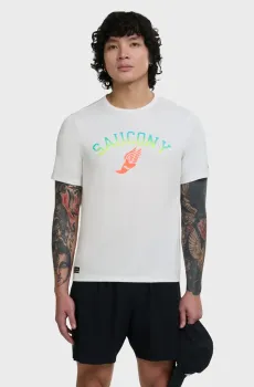 Мужская белая футболка STOPWATCH GRAPHIC Белый XL Saucony SAM800378-WH26