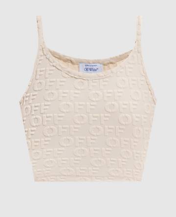 Бежевый топ с логотипом