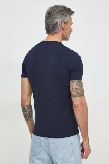 Футболка Guess мужской цвет синий однотонный Футболка Guess мужской цвет синий однотонный