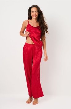 Двокомпонентна піжама на бретельках - червоний