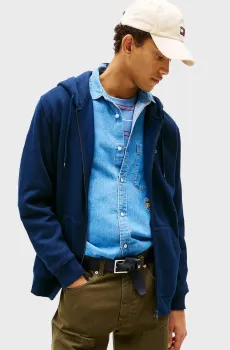 Мужское темно-синее худи S FLAG ZIP Синий L Tommy Jeans DM0DM20743