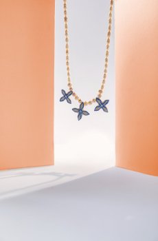 Авторське керамічне намисто з перлами "Гречаний цвіт"