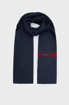 Мужской темно-синий шарф TH SKYLINE KNIT SCARF Синий ONESIZE Tommy Hilfiger AM0AM11496