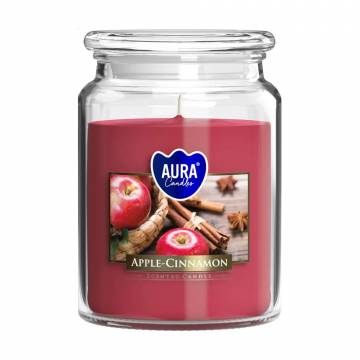 Ароматическая свеча в банке Bispol Scented Candle Aura Apple-Cinnamon, 500 г (snd99-87)