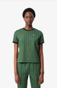 Женская зеленая футболка Зеленый 38 Lacoste TF3244ICL