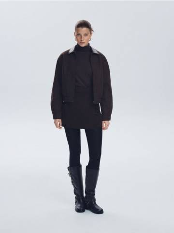 Reserved - LADIES` SKIRT - темно коричневий - 136GP-89X