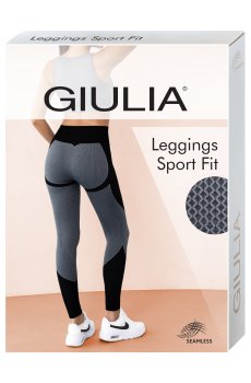 Бесшовные леггинсы женские Giulia Leggings Sport Fit, Black/Grey, размер L/XL