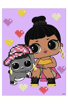 Алмазная мозаика Ideyka LOL Surprise! Honey Bun With Bunny Hun с частичной выкладкой, 15*20 см (AML1204)