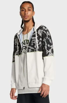 Мужская белая ветровка Baseline Prtd Woven Jacket Белый L Under Armour 1387573-114