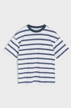 Бавовняна футболка в смужку - різнобарвний