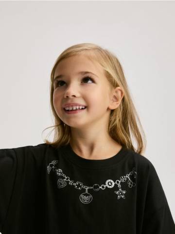 Reserved - Футболка з принтом - чорний - 477FT-99X