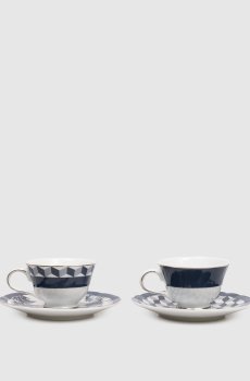 Набор фарфоровых чашек для кофе с блюдцами Versailles