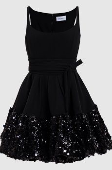 Черное платье мини Drina с пайетками