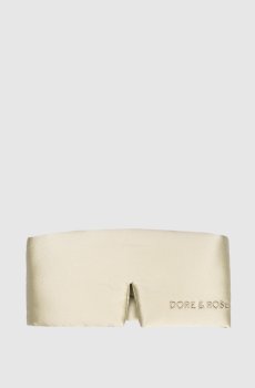 Зеленая маска для сна из шелка с логотипом