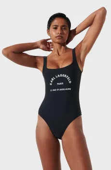Женский черный купальник RSG LOGO SWIMSUIT Черный S Karl Lagerfeld 240W2274