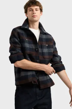 Мужская темно-синяя рубашка в клетку Синий S Pepe Jeans PM3091523