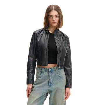 Cropp - Куртка зі штучної шкіри - чорний Cropp - Куртка зі штучної шкіри - чорний