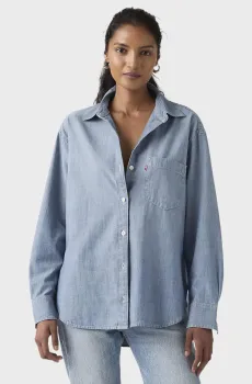 Женская голубая рубашка Harlie Boyfriend Голубой XS Levi’s® 001HM;0021
