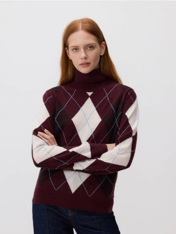 Reserved - Вовняний гольф у ромби - різнобарвний - 325HL-MLC