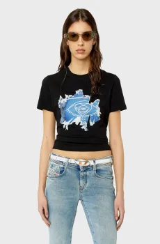 Женская черная футболка T-REGOFF Черный XS Diesel A09508 0IJAB