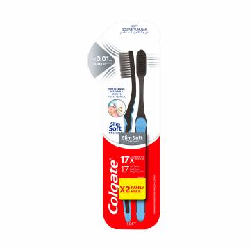 Зубная щетка Colgate Slim Soft с древесным углем, 2 шт Зубная щетка Colgate Slim Soft с древесным углем, 2 шт