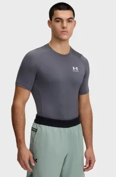 Мужская серая футболка UA HG Armour Comp SS-GRY Серый XL Under Armour 1361518-025