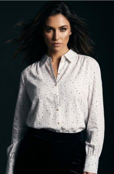 Віскозна сорочка з візерунком - білий