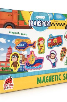 Магнитный набор с доской Roter Kafer Транспорт, 23 детали, от 3 лет (RK2090-04)