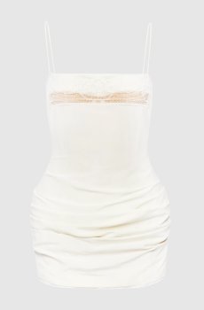 Платье-бюстье из шелка цвета айвори