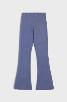 Рубчасті розкльошені штани - light blue