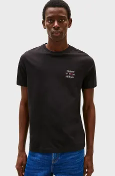 Мужская черная футболка HILFIGER STACK TEE Черный XXL Tommy Hilfiger MW0MW38622