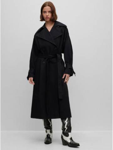 Hugo Тренч Mannika 50493526 Чорний Relaxed Fit Hugo Тренч Mannika 50493526 Чорний Relaxed Fit