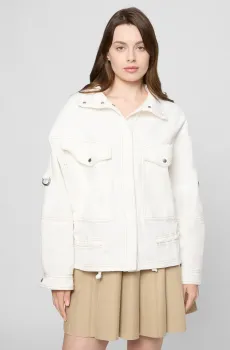 Женская белая джинсовая куртка Белый 34 BOSS 50541422;118