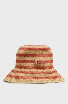 Женская панама в полоску SCRIPT STRIPED RAFFIA Разноцветный ONESIZE Tommy Hilfiger AW0AW18343