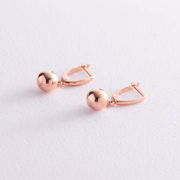 Серьги "Шарики" в красном золоте с02999 Серьги "Шарики" в красном золоте с02999