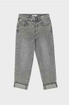 Джинси прямого крою з регульованим поясом - сірий