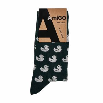 Носки мужские AmiGO классические, утка, темно-зеленые, размер 25 Носки мужские AmiGO классические, утка, темно-зеленые, размер 25