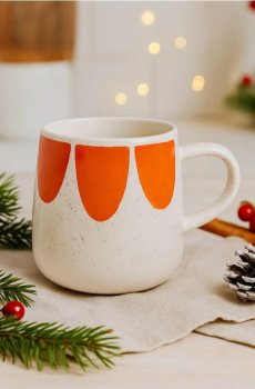Керамічна чашка з принтом - мандариновий