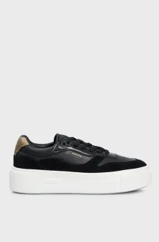 Женские черные кожаные сникерсы CUPSOLE LACE UP Черный 41 Calvin Klein HW0HW02125