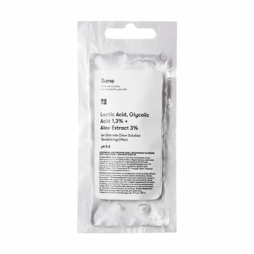 Сыворотка для лица Sane Lactic Acid Glycolic Acid 1.3% + Aloe Extract 3% с молочной и гликолевой кислотой, 20 мл (саше) Сыворотка для лица Sane Lactic Acid Glycolic Acid 1.3% + Aloe Extract 3% с молочной и гликолевой кислотой, 20 мл (саше)