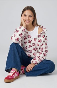 Флісова кофта з квітковим мотивом - різнобарвний