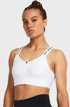 Женский белый топ UA Infinity High Zip 2.0 Bra Белый XL (D-DD) Under Armour 1384118-100